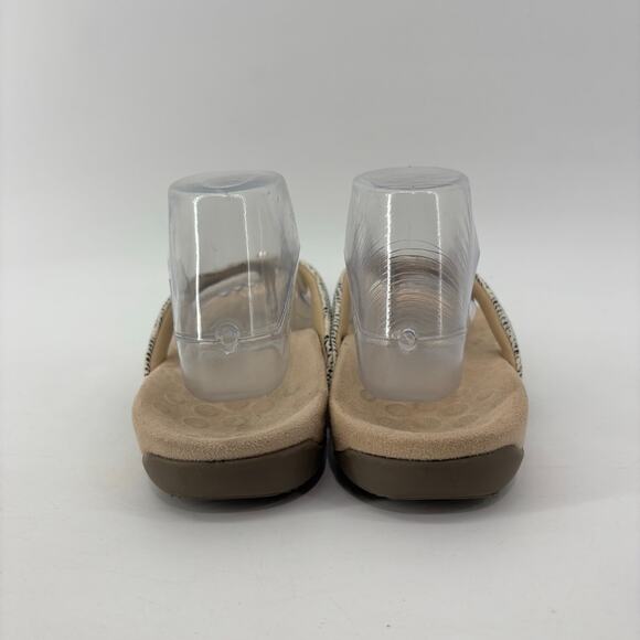 Vionic Dillon Womens Sz 9 Snake Embossed Flip Flop Sandal Tan Suede - Picture 7 of 10